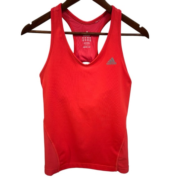 Adidas Tank Top Built-in Sports-Bra Support Sleeveless Racer Woman’s Sz Medium - Picture 1 of 11